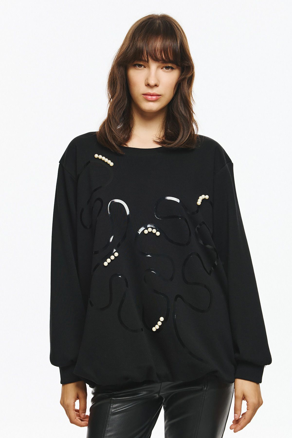 Cinderella Μπλούζα με Gloss Μοτίβο και Πέρλες