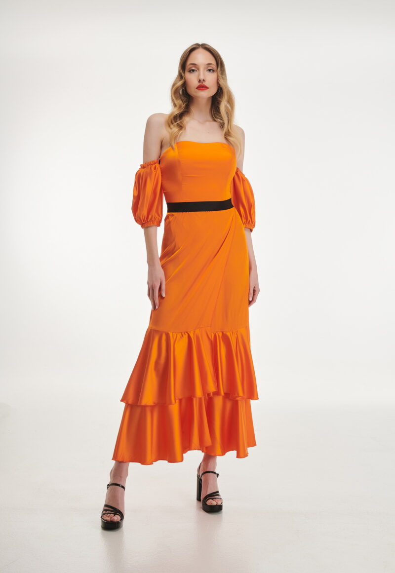 Dejavu Maxi Σατέν Φόρεμα