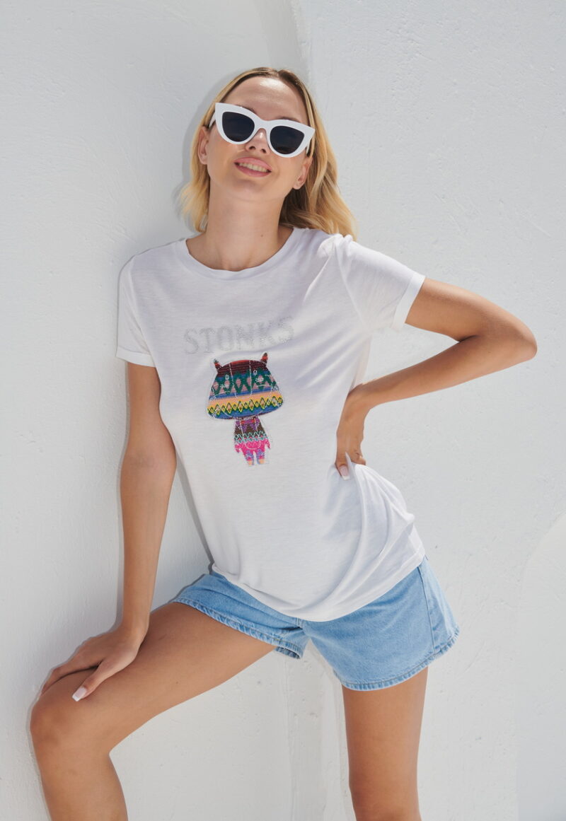 Cinderella Μπλούζα με Μοτίφ Stonks