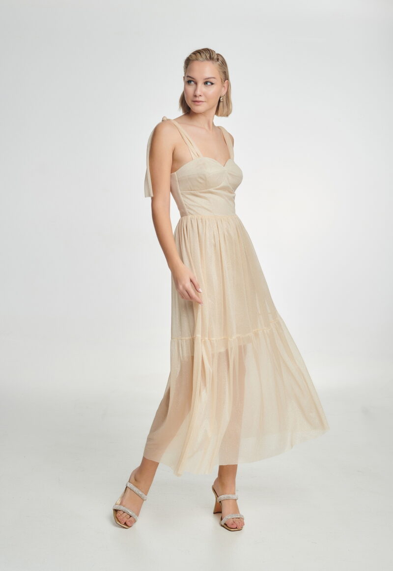 Dejavu Midi Τούλινο Φόρεμα