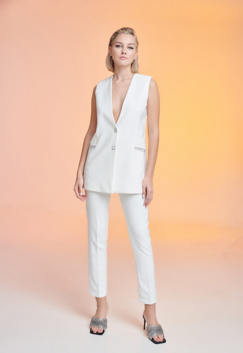 Dejavu Ψηλόμεσο Στενό Παντελόνι με Λάστιχο