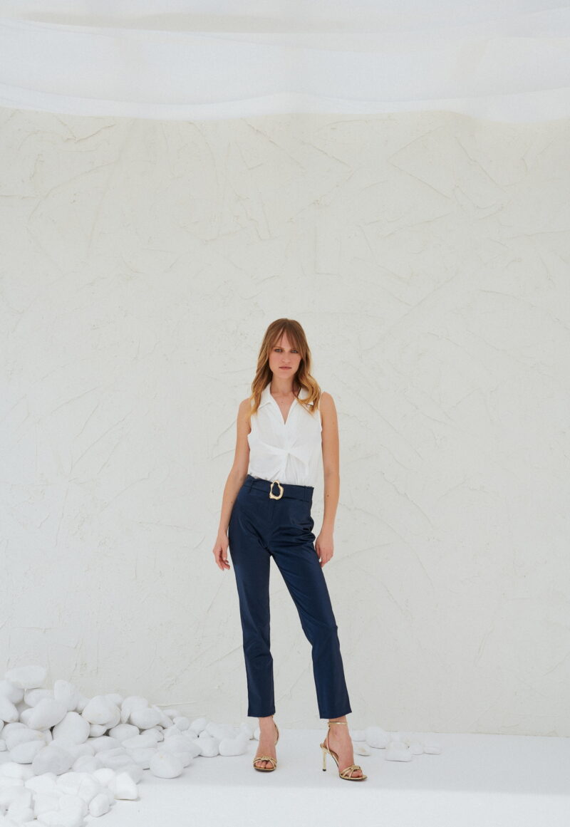 Dejavu Παντελόνι με Ζώνη και Χρυσό Κρίκο