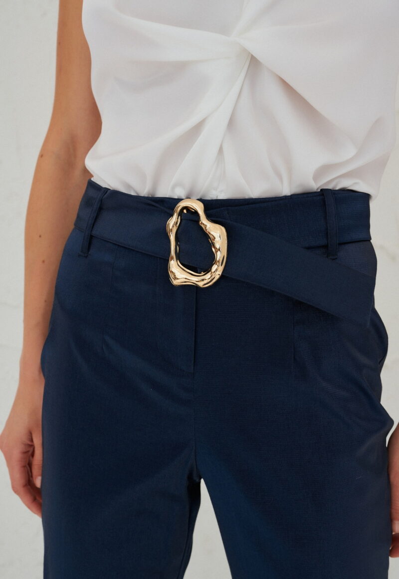 Dejavu Παντελόνι με Ζώνη και Χρυσό Κρίκο