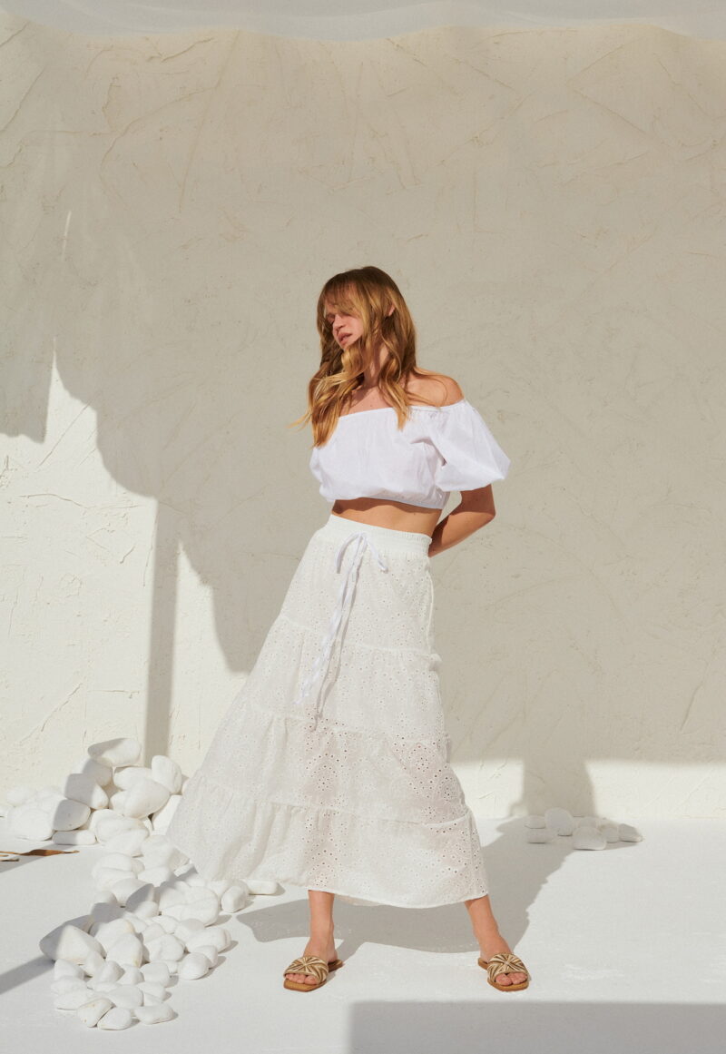 Dejavu Μπροντερί Maxi Φούστα