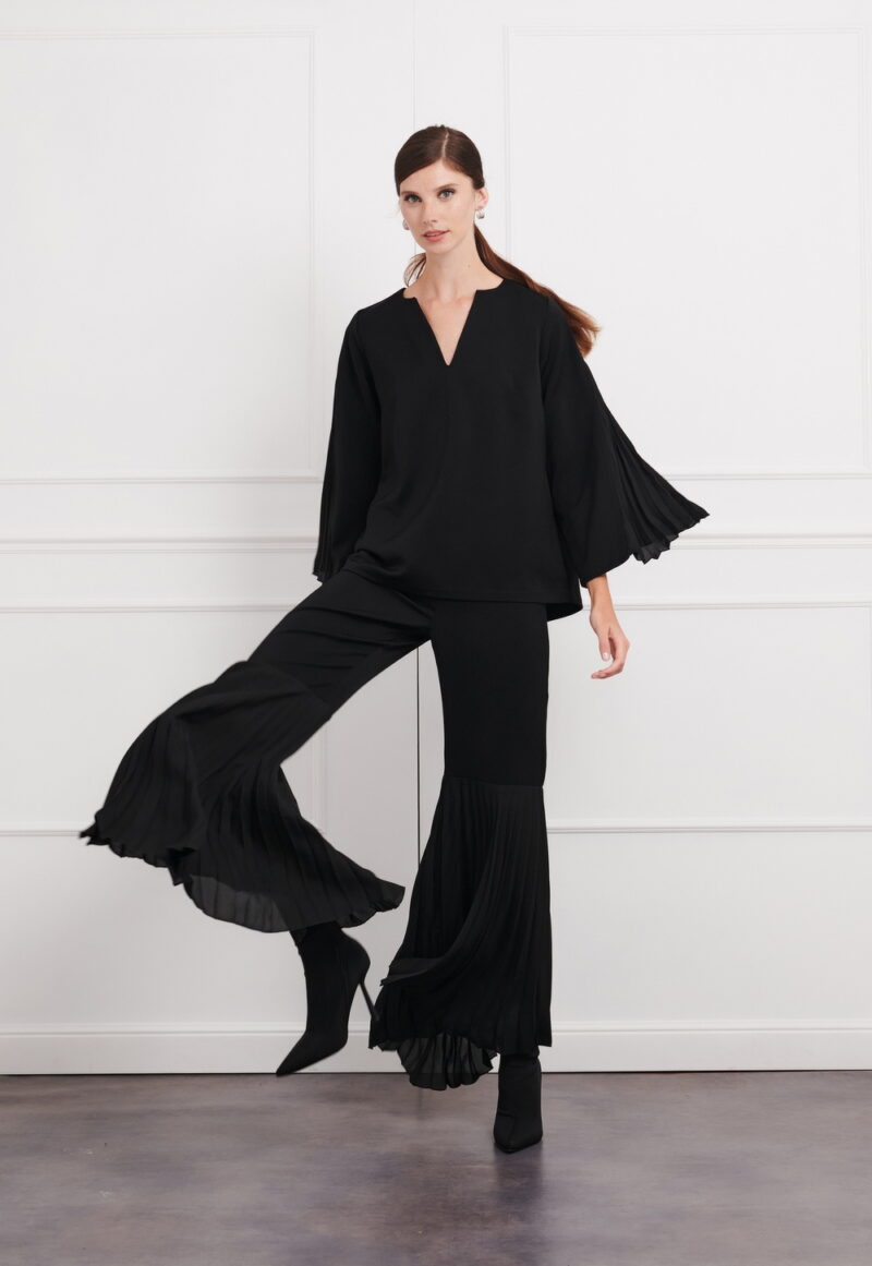 Dejavu Παντελόνι με Πλισέ στο Κάτω Μέρος