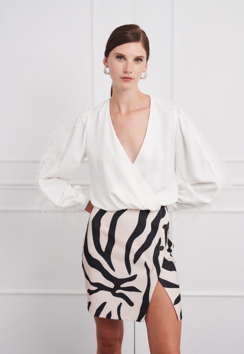 Dejavu Κρουαζέ Πουκάμισο με Φτερά στα Μανίκια