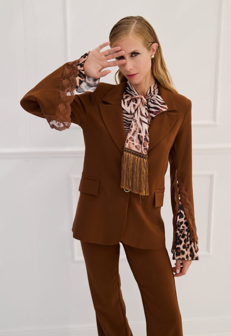 Dejavu Σακάκι με Δαντέλα στα Μανίκια