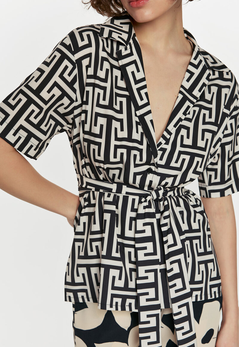 Dejavu Πουκάμισο με Μαιάνδρους και Ζώνη στη Μέση