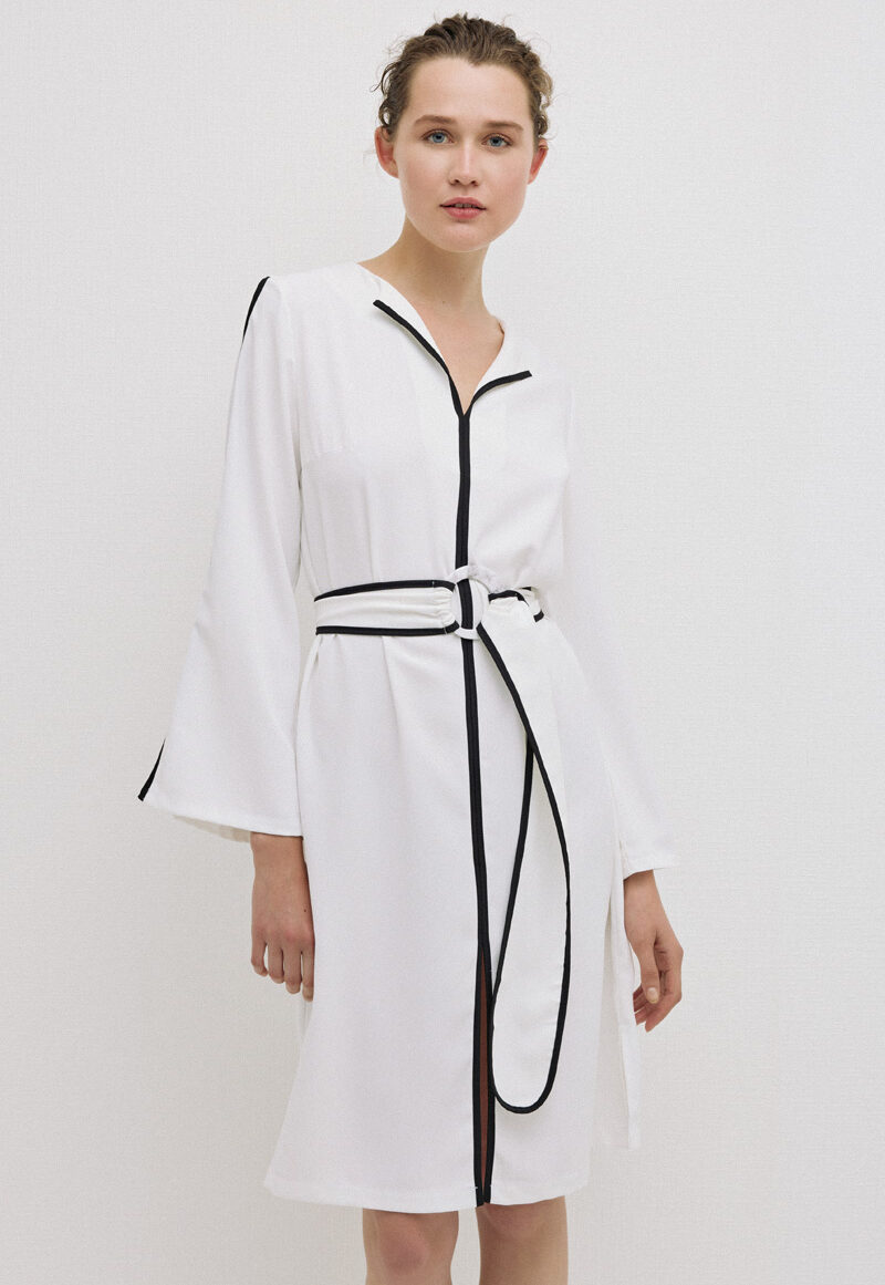 Dejavu Φόρεμα με Ρέλι και Ζώνη στην Μέση