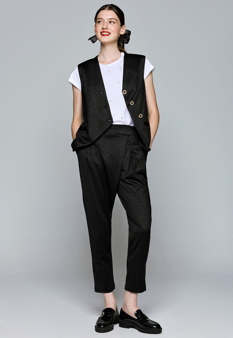 Dejavu Lurex Παντελόνι με Επανότισμα