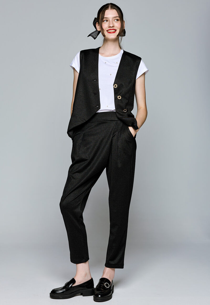 Dejavu Lurex Παντελόνι με Επανότισμα