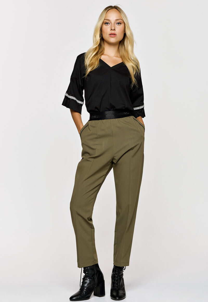 Dejavu Παντελόνι με Λάστιχο με Στρας