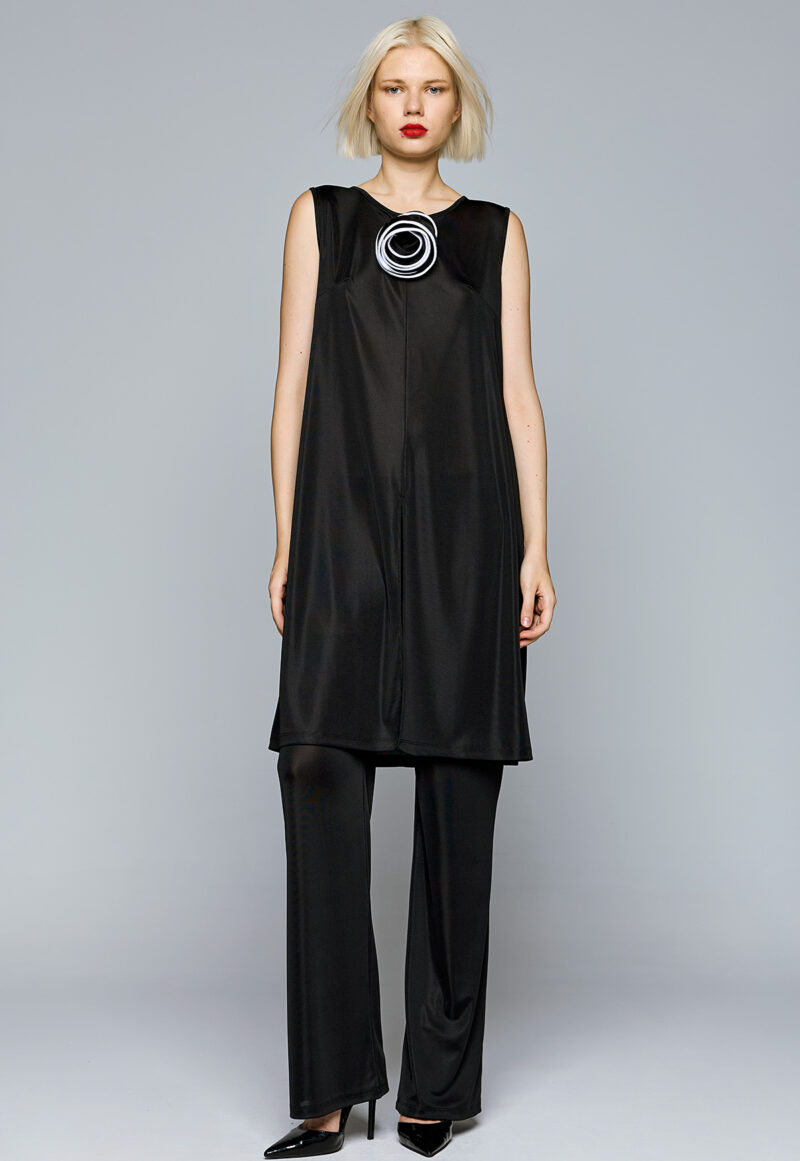 Dejavu Αμάνικο Σετ με Λουλούδι