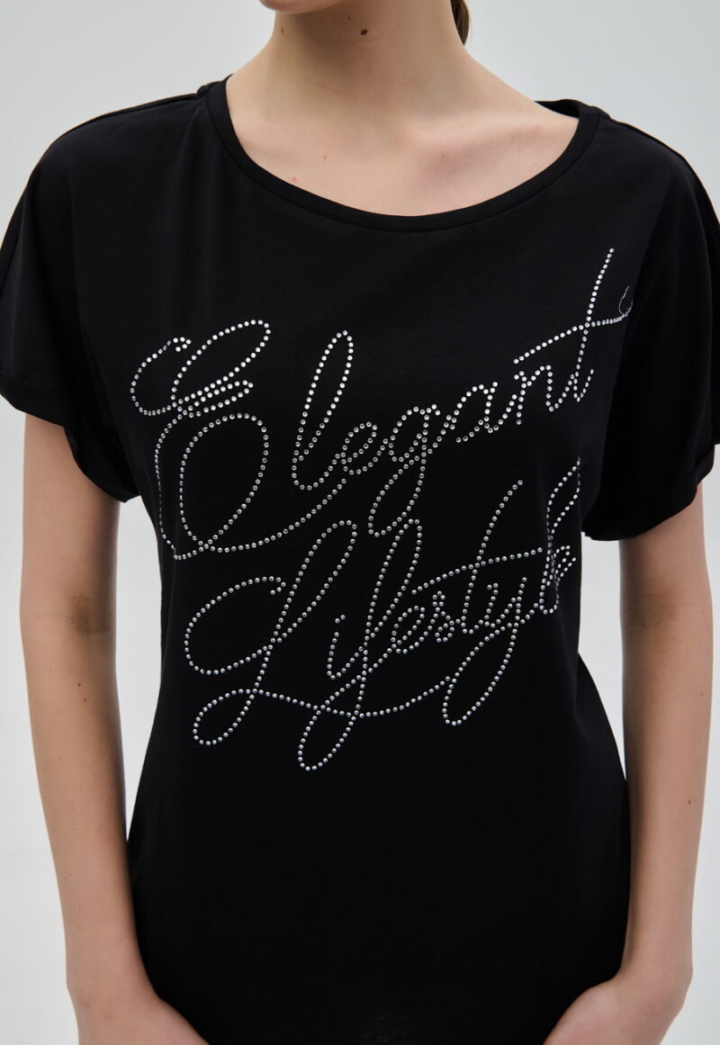 Cinderella Βαμβακερή Μπλούζα με στρας Εlegant