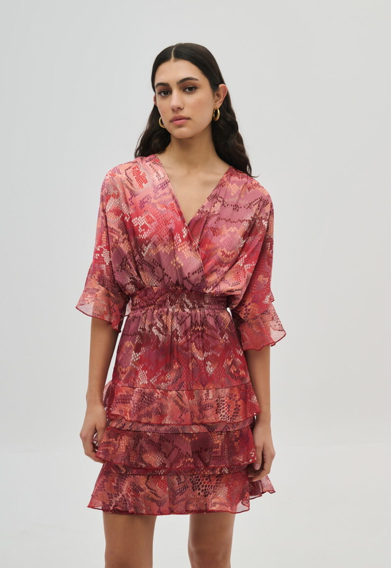 Dejavu Εμπριμε φορεμα με Βολάν