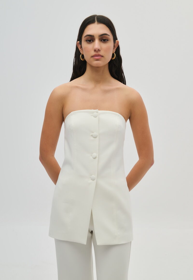 Dejavu Τοπ Στράπλες με Κουμπιά