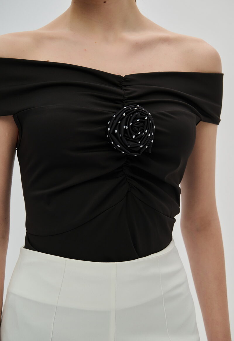 Dejavu Μπλούζα με Σούρα και Λουλούδι