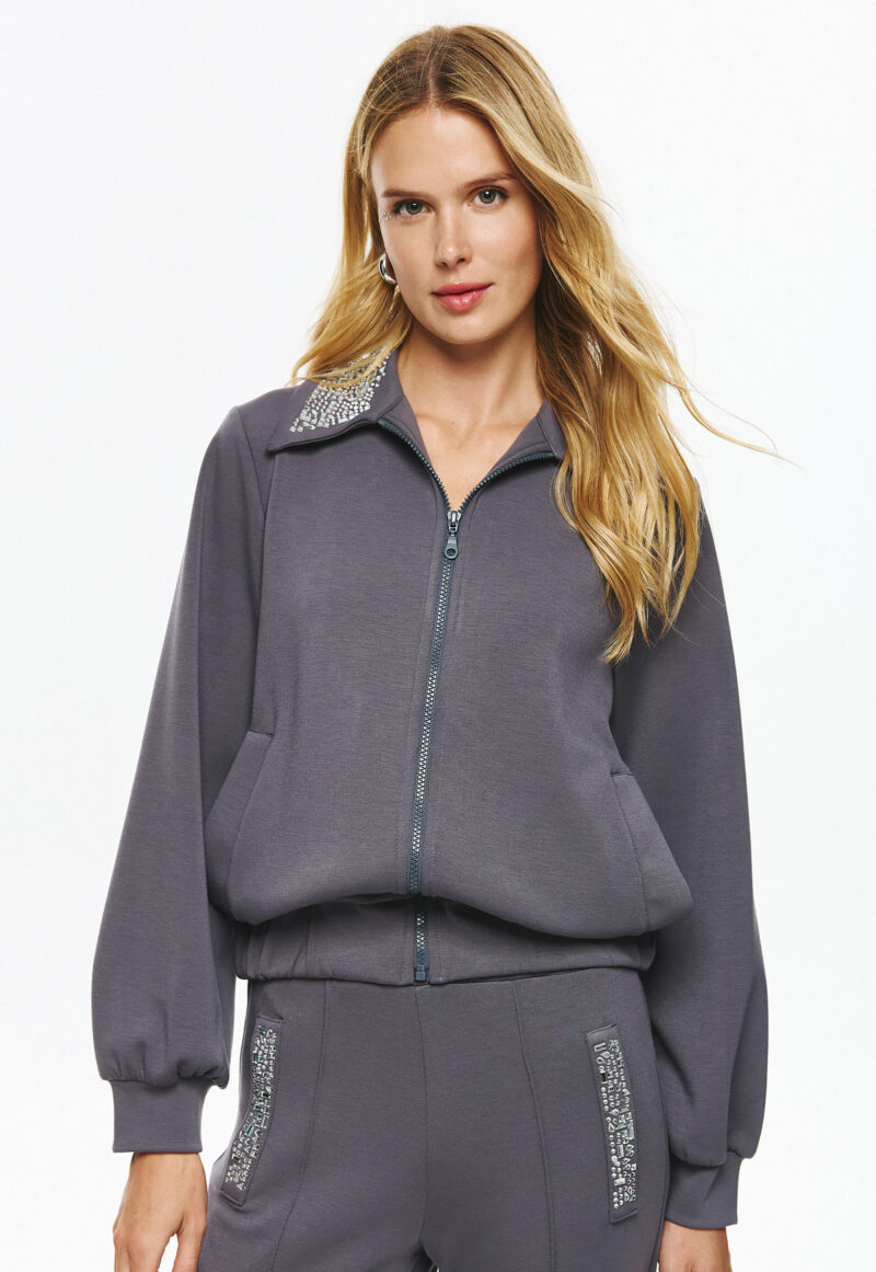 Cinderella Ζακέτα με Διακοσμητικά Κρύσταλλα στον Γιακά