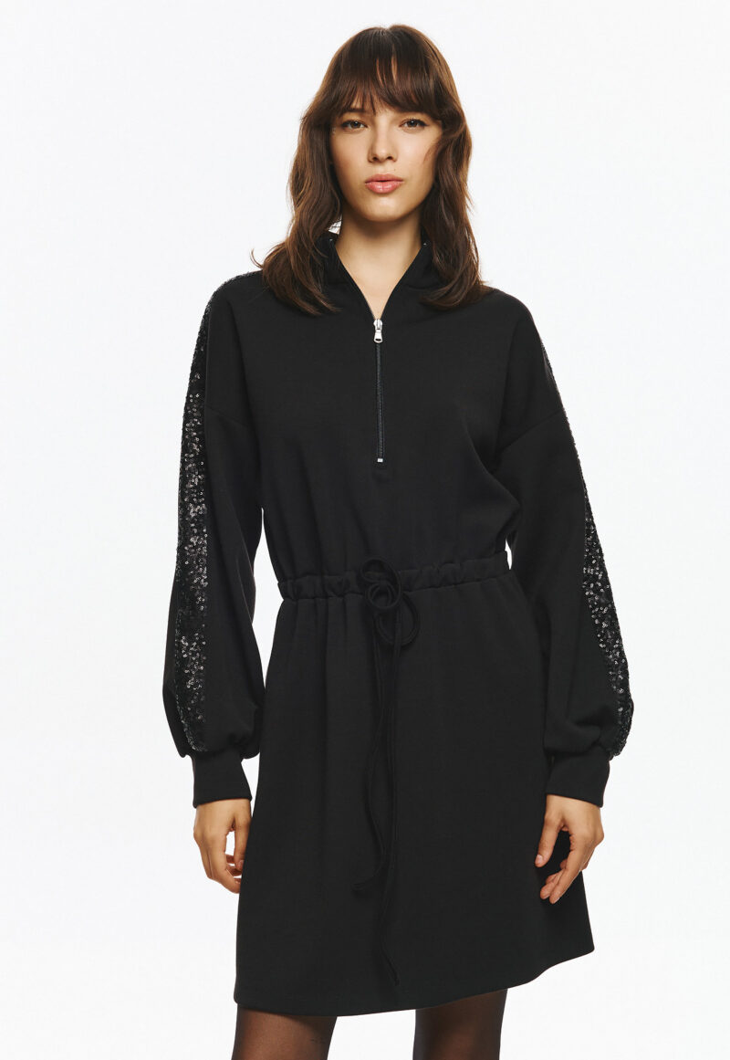 Cinderella Φόρεμα με Διακοσμητική Τρέσσα με Πούλια στο Μανίκι