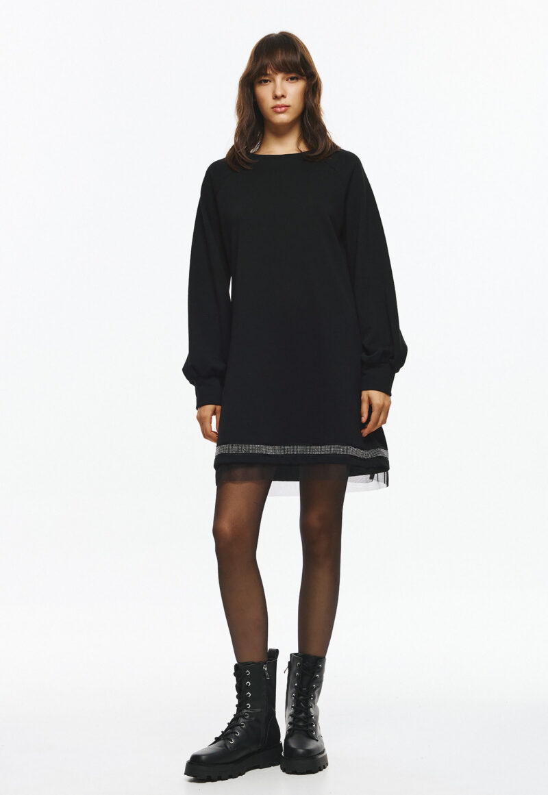 Cinderella Φούτερ Φόρεμα με Τρέσσα και Τούλι στον Ποδόγυρο