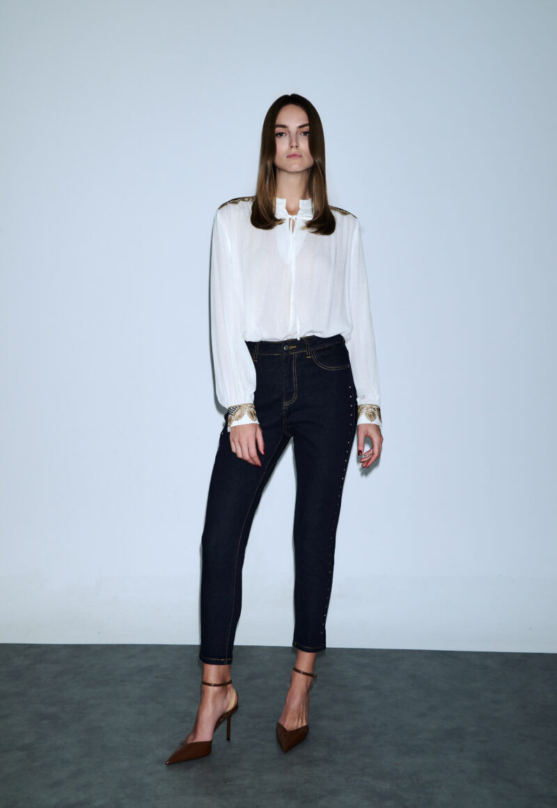 Cinderella Τζιν Παντελόνι με Στρας στο Πλάι