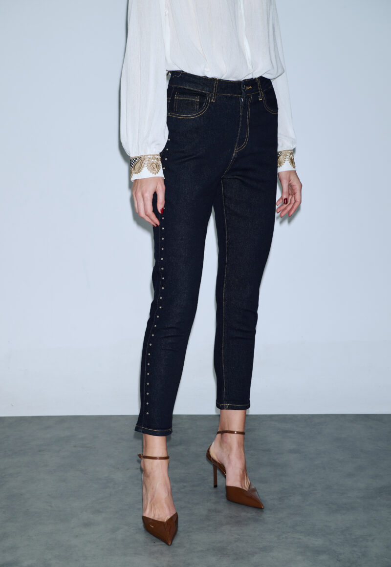 Cinderella Τζιν Παντελόνι με Στρας στο Πλάι