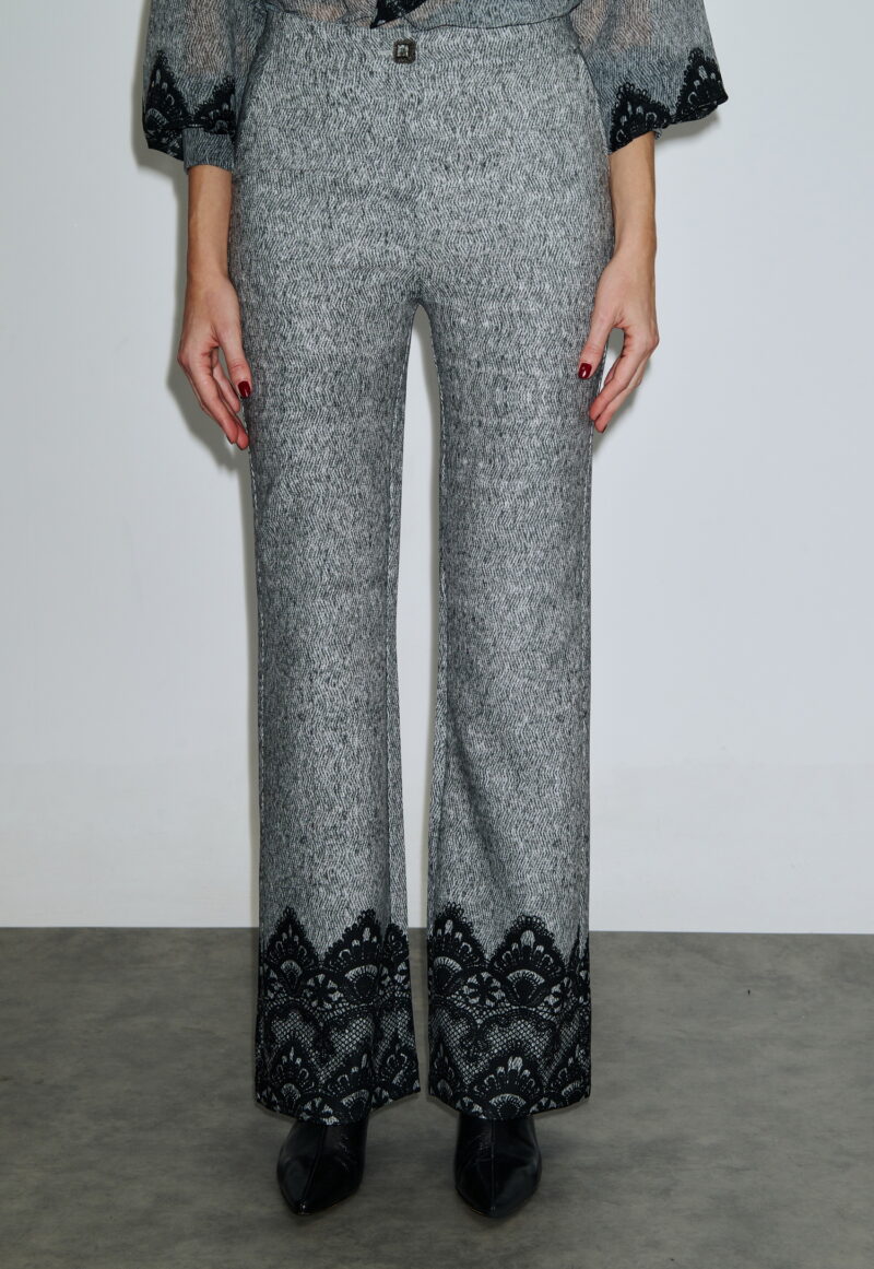 Dejavu Παντελόνι Με Τύπωμα Δαντέλα