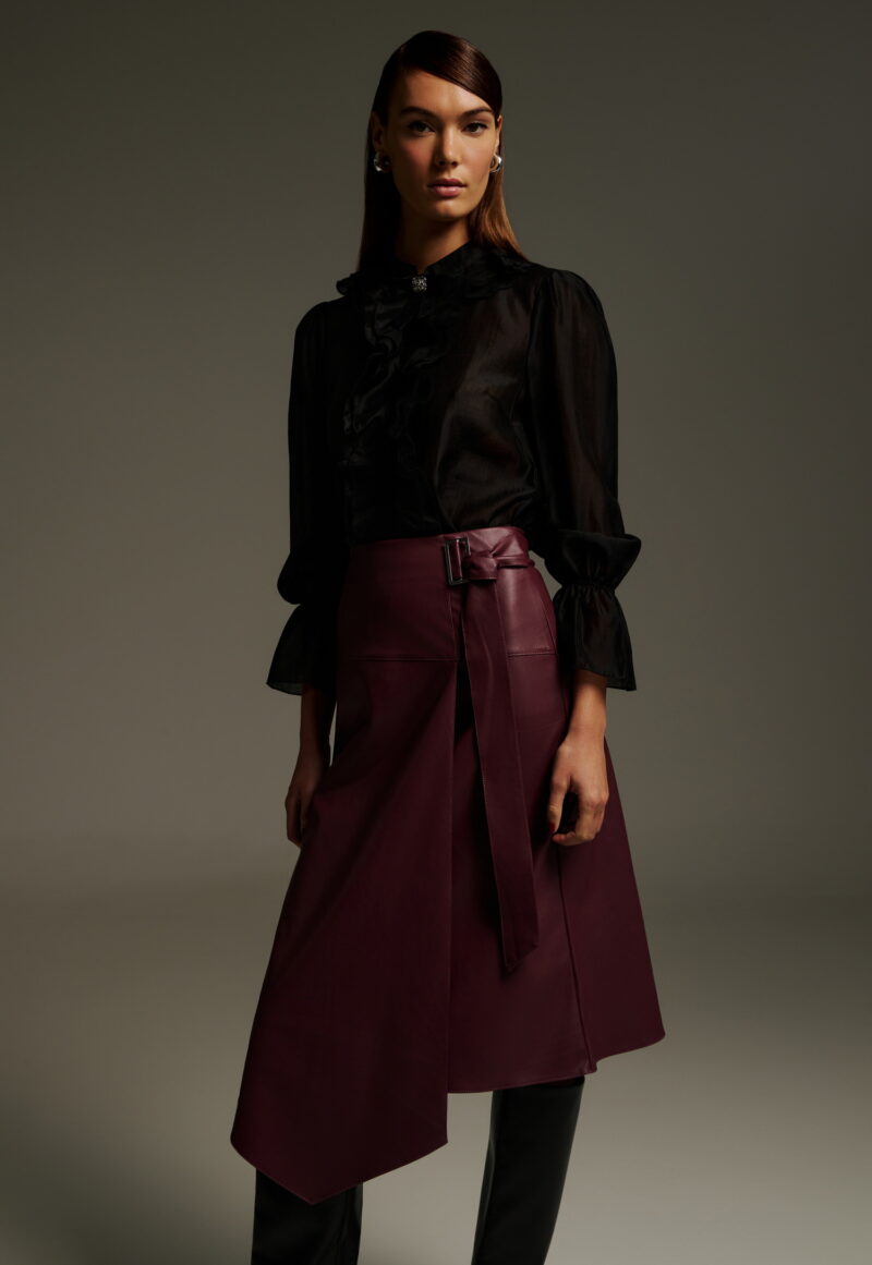 Dejavu Πουκάμισο Με βολάν και Μαύρη Καρφίτσα