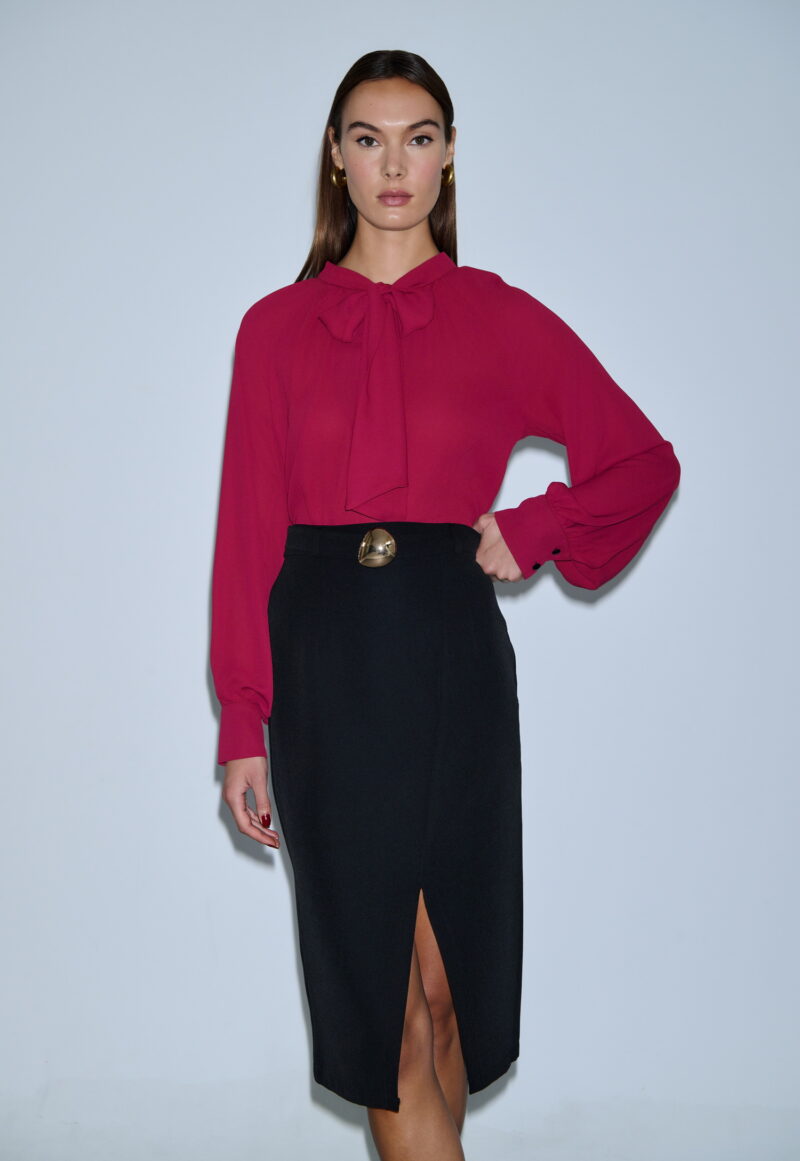 Dejavu Φούστα Pencil Με Ζωνάκι