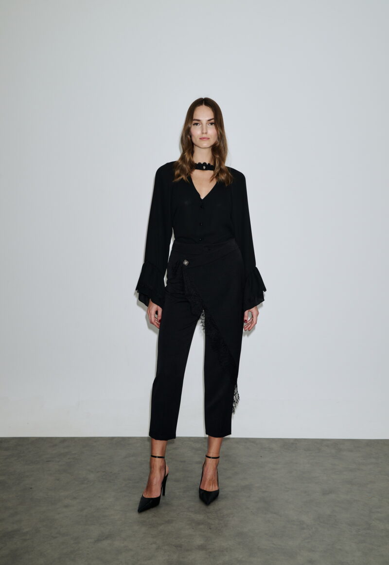 Dejavu Πουκαμίσα με  V Άνοιγμα και Κουμπί στο Λαιμό