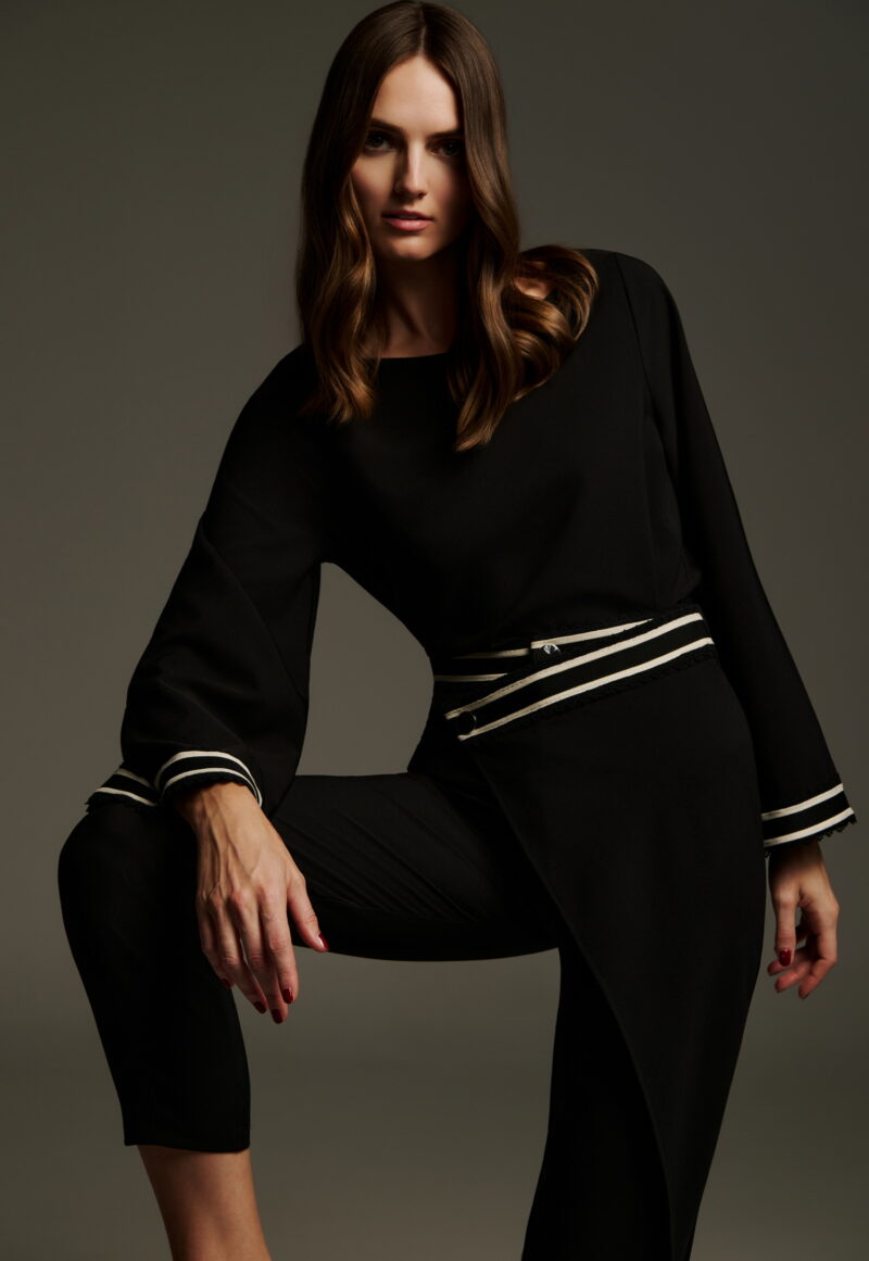 Dejavu Παντελόνι Φάκελος Με Ασπρόμαυρη Τρέσσα