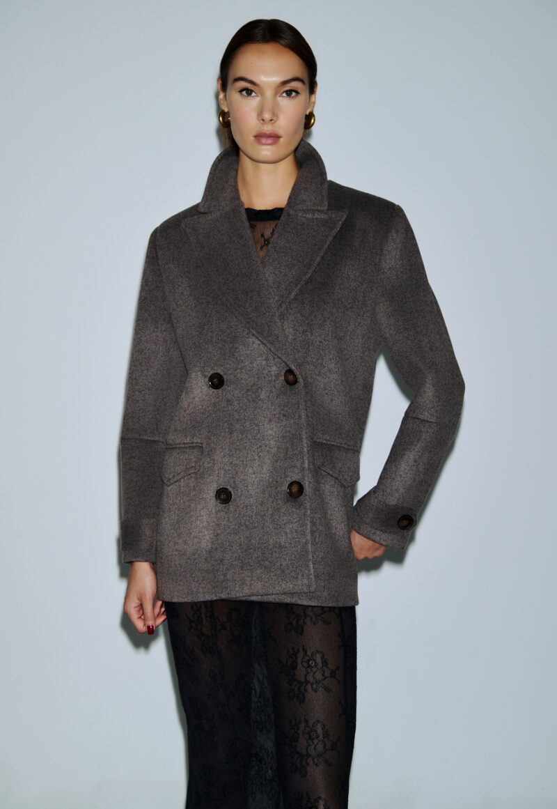 Dejavu Κοντό Παλτό με Κουμπιά