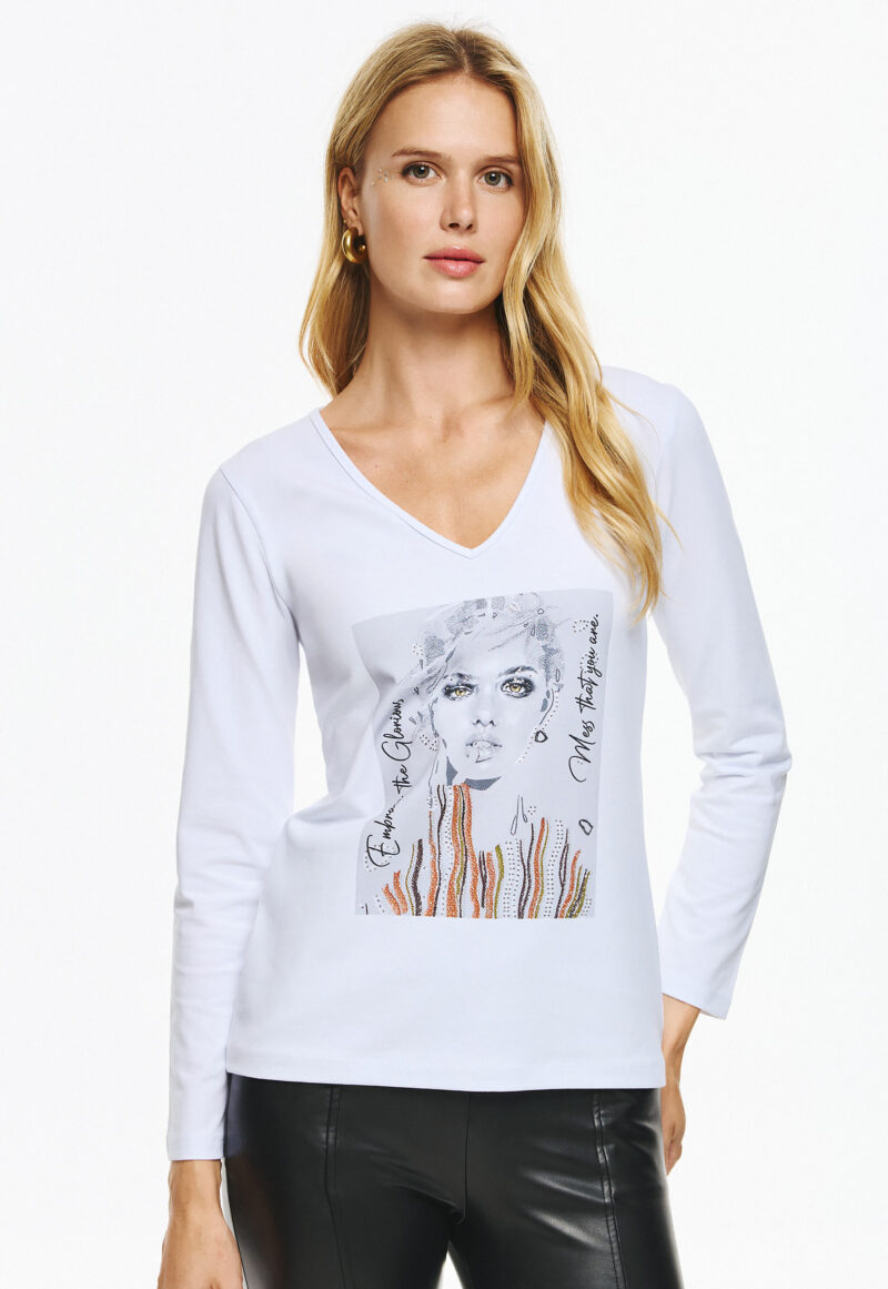 Unitee Μακρυμάνικη Μπλούζα με Τύπωμα Κοπέλα