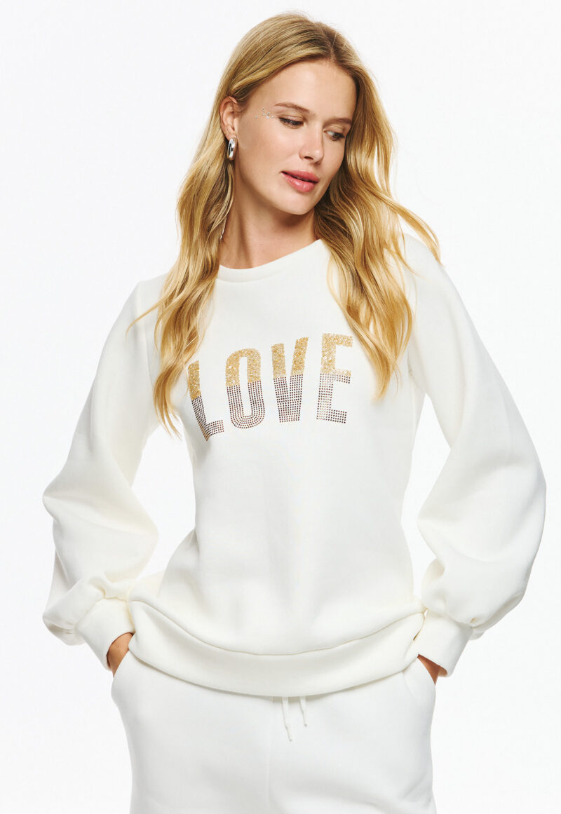 Unitee Φούτερ Μπλούζα Love με Στρας