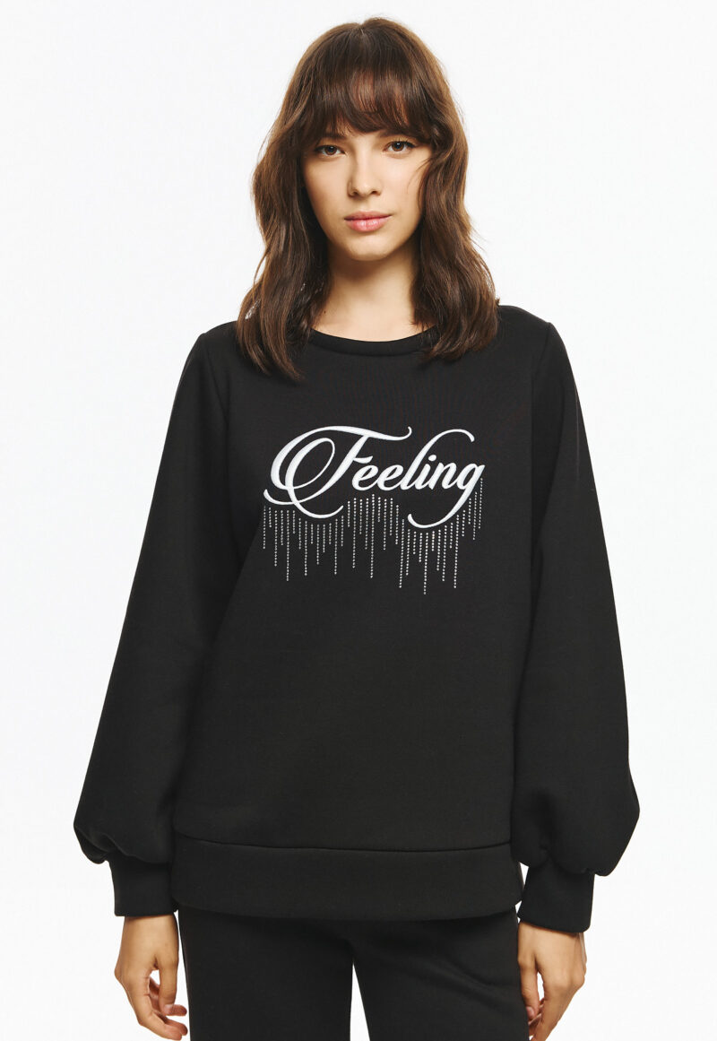 Unitee Φούτερ Μλούζα με Κέντημα Feeling