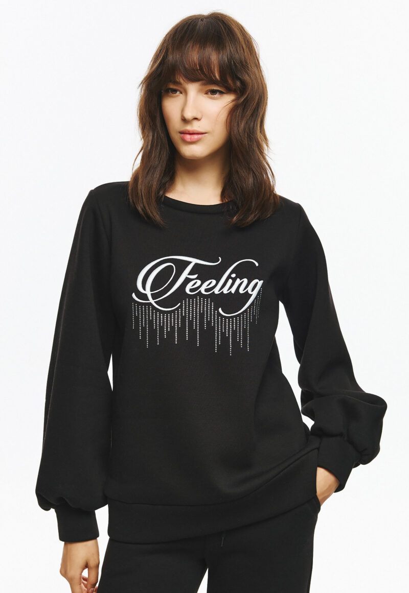 Unitee Φούτερ Μλούζα με Κέντημα Feeling