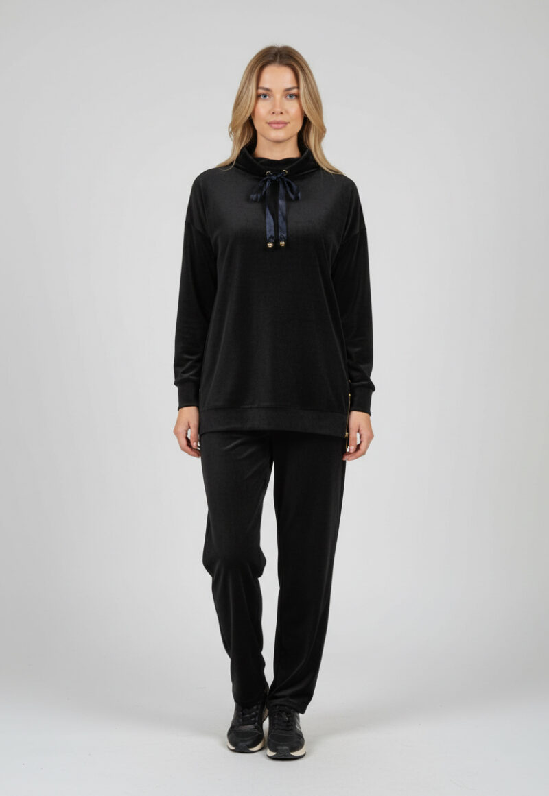 Cinderella Βελουδινη μπλούζα με Φερμουαρ στο πλάι