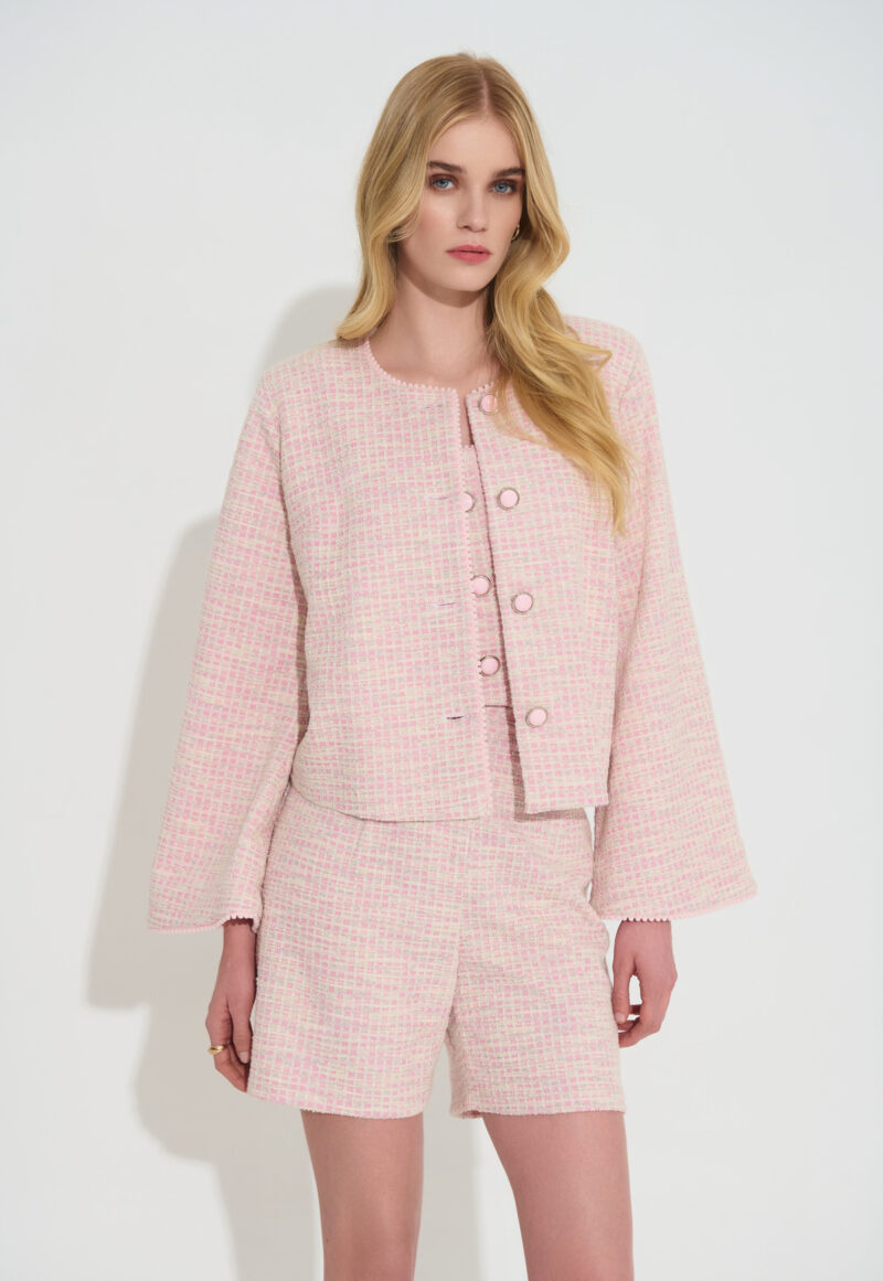 Cropped Boucle Tweed Σακάκι