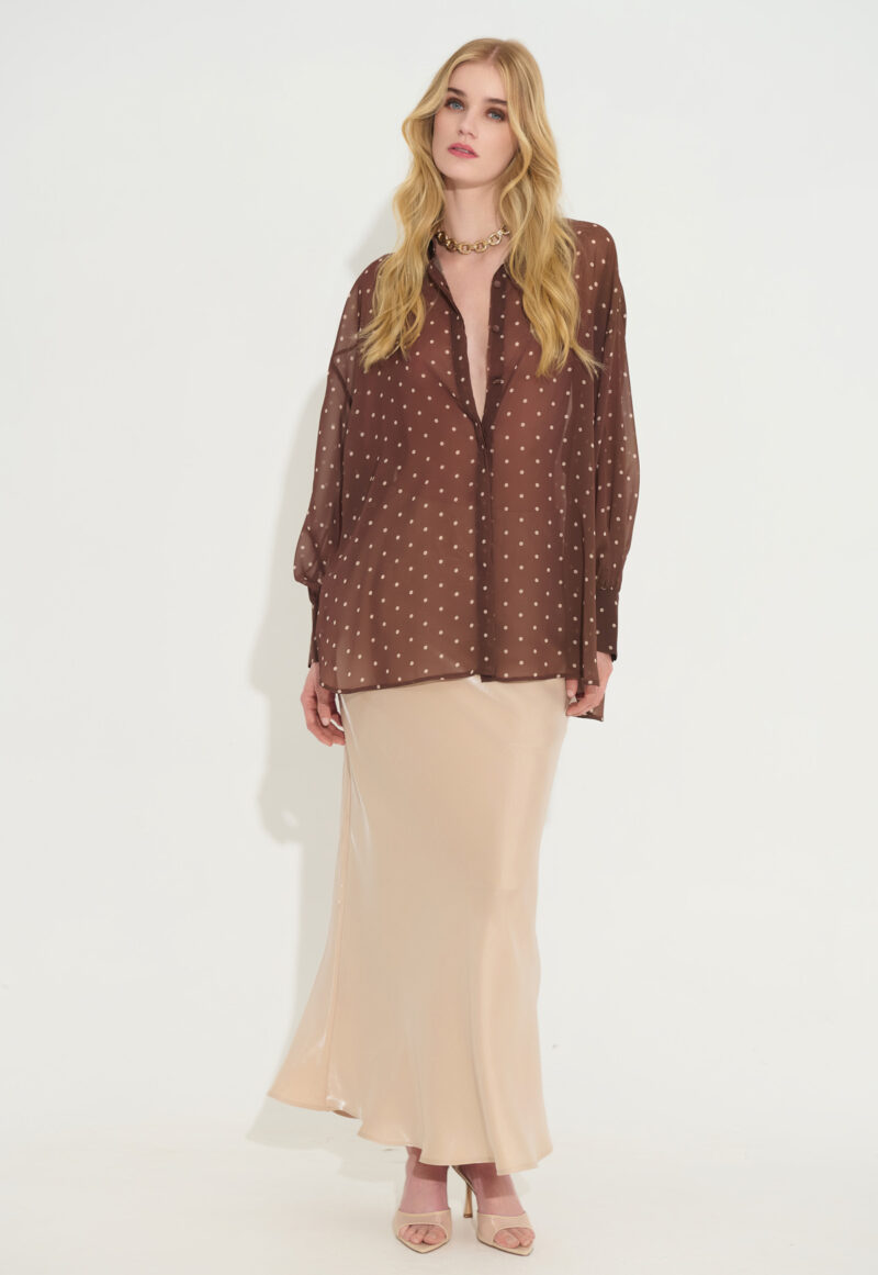 Διαφανής πουκαμίσα πουά