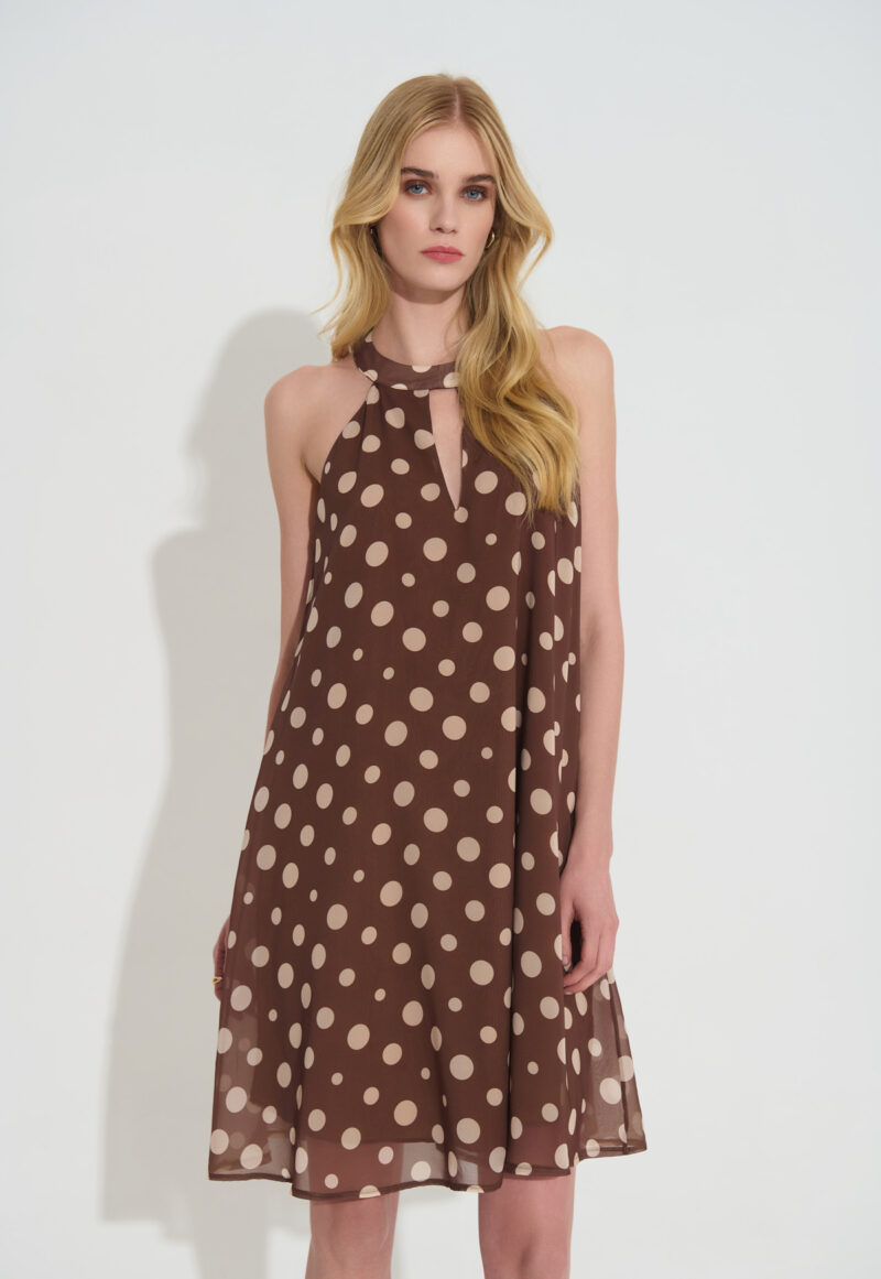 Μίνι Φόρεμα με Πουά και Halter Neck