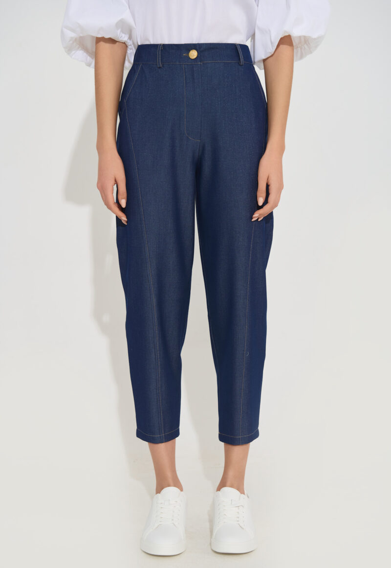 Ψηλόμεσο Navy Denim Παντελόνι