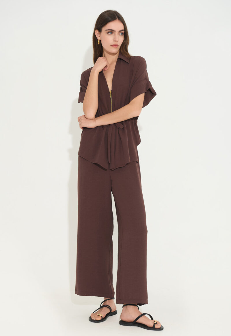 Ψηλόμεση Παντελόνα με Λάστιχο στη Μέση