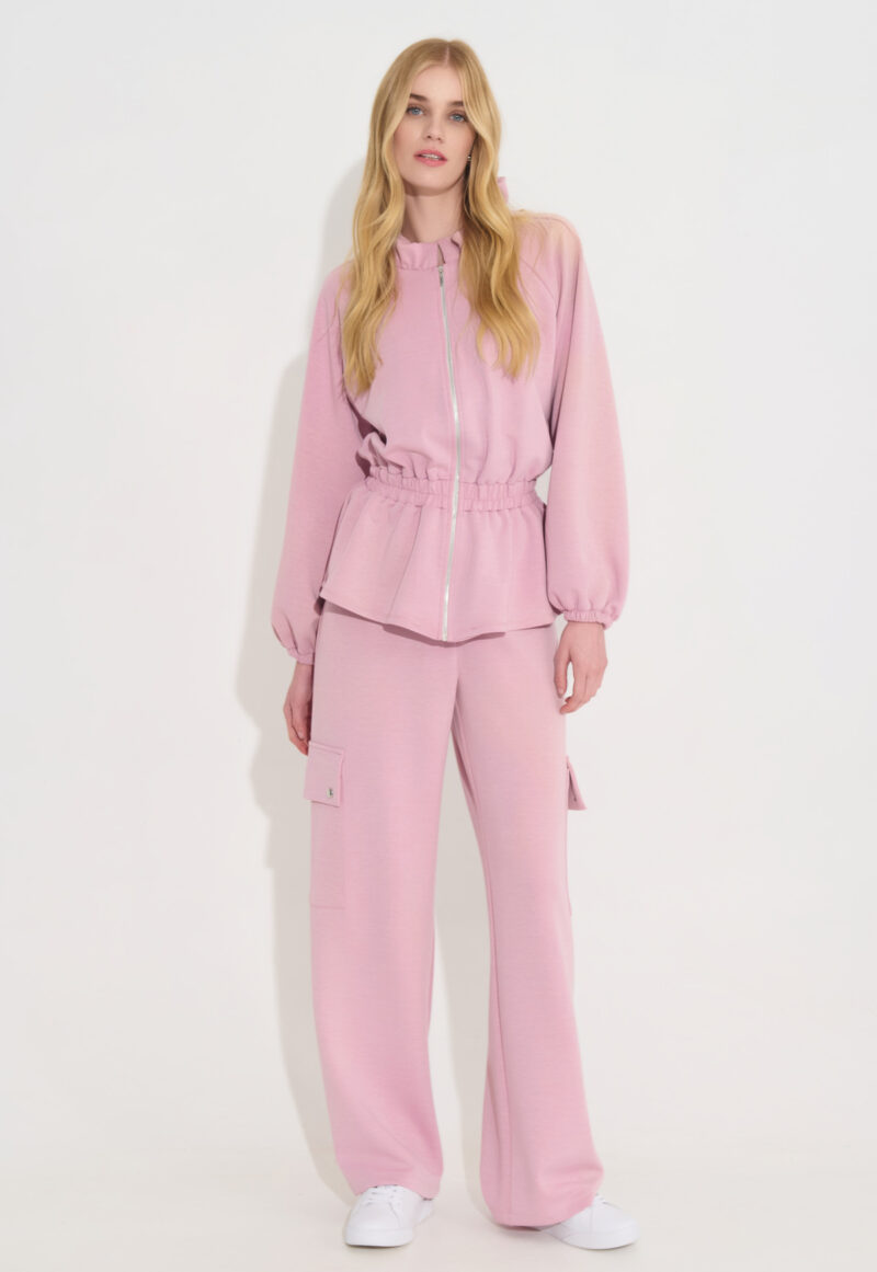 Ζακέτα με Φερμουάρ και Λάστιχο στην Μέση