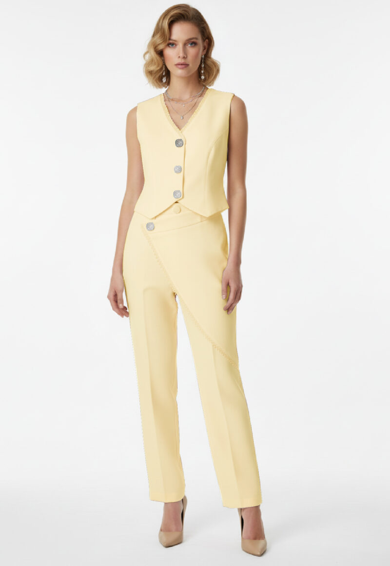 Παντελόνι με Επανότισμα και Στρασένιο Κουμπί