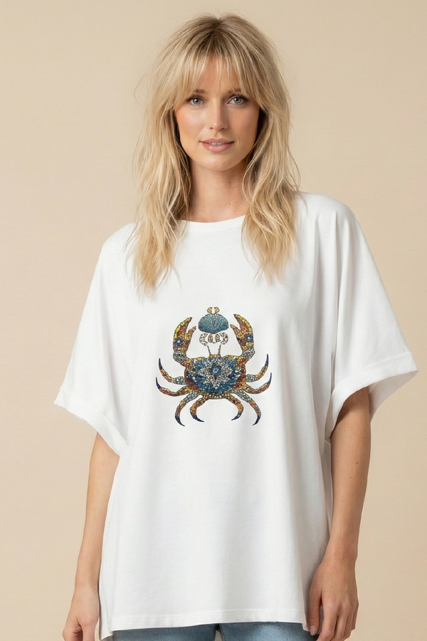 Unitee oversized t-shirt με καβούρι