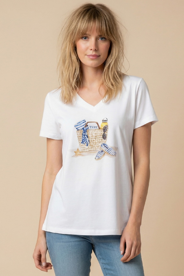 Unitee v-neck καλοκαιρινό t-shirt