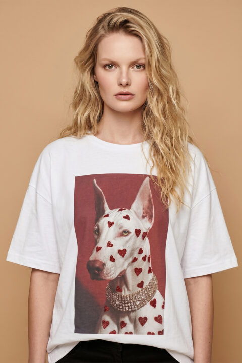 T-shirt με Τύπωμα Σκύλου